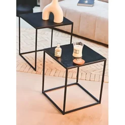 Fabrique de Styles Table basse gigogne carrée (lot de 2) en aluminium et fer - Felia* Table Basses