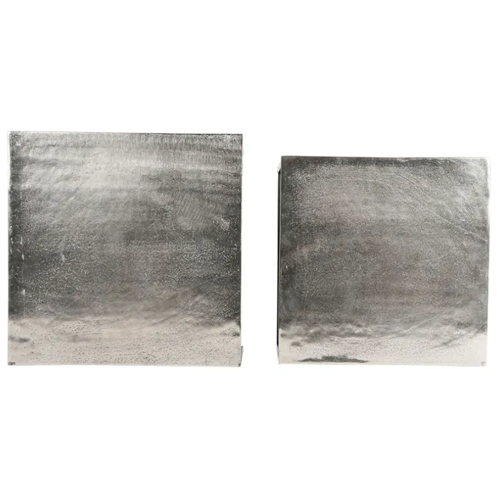 Fabrique de Styles Table basse gigogne carrée (lot de 2) en aluminium et fer - Felia* Table Basses