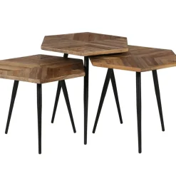 Fabrique de Styles Table basse gigogne (lot de 3) en teck et métal - Woody* Table Basses
