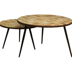 Fabrique de Styles Table basse gigogne ronde (lot de 2) en teck - Wally* Table Basses