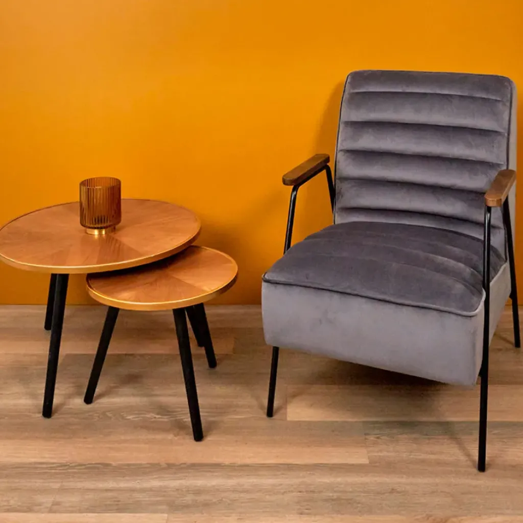 Fabrique de Styles Table basse gigogne ronde (lot de 2) en pin - Faya* Table Basses