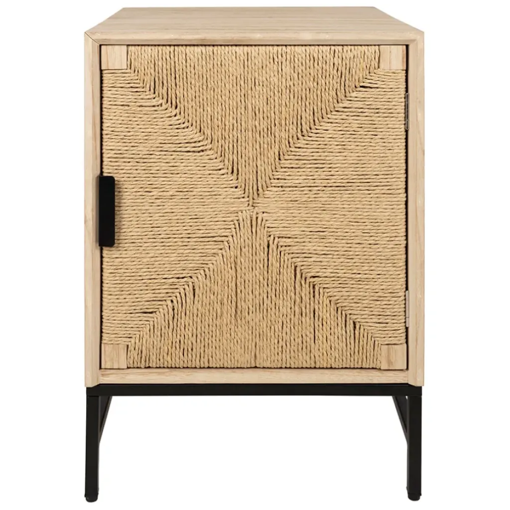 Fabrique de Styles Table de chevet 1 porte en naturel et noir - Kenda* Tables De Chevet