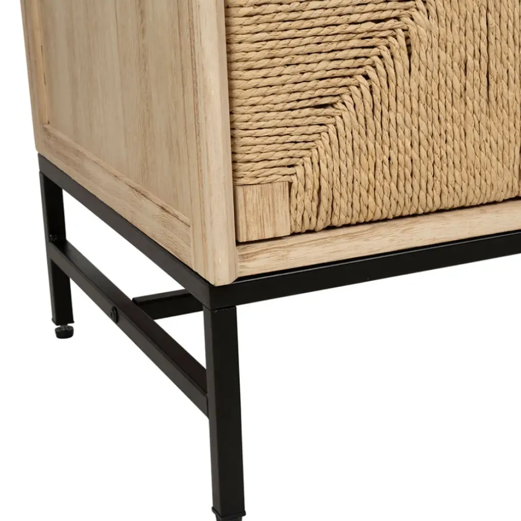 Fabrique de Styles Table de chevet 1 porte en naturel et noir - Kenda* Tables De Chevet