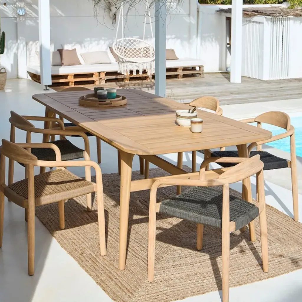 Fabrique de Styles Table de jardin extensible en acacia 180(+40cm)x100cm - Cavalo*Enfant Tables De Jardin|Jardin