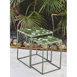 Fabrique de Styles Table d'appoint gigogne de jardin (lot de 2) en fer - Bologna*Enfant Tables Basses, Guéridons|Jardin
