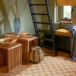 Fabrique de Styles Table d'appoint gigogne (lot de 3) en bois naturel - Yonker* Bouts De Canapé Et Tables D'appoint