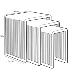 Fabrique de Styles Table d'appoint gigogne (lot de 3) en bois naturel - Yonker* Bouts De Canapé Et Tables D'appoint