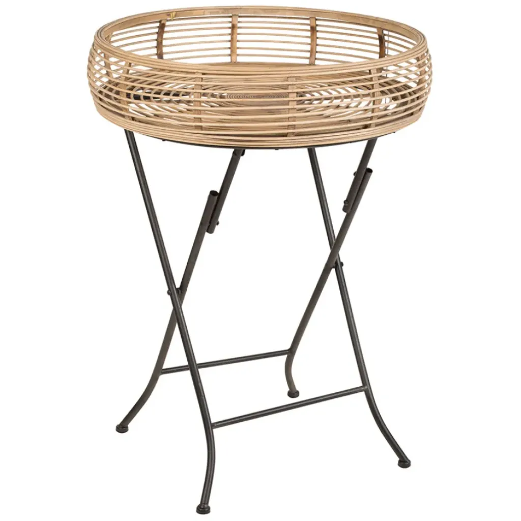 Fabrique de Styles Table d'appoint ronde en bambou d52cm* Bouts De Canapé Et Tables D'appoint