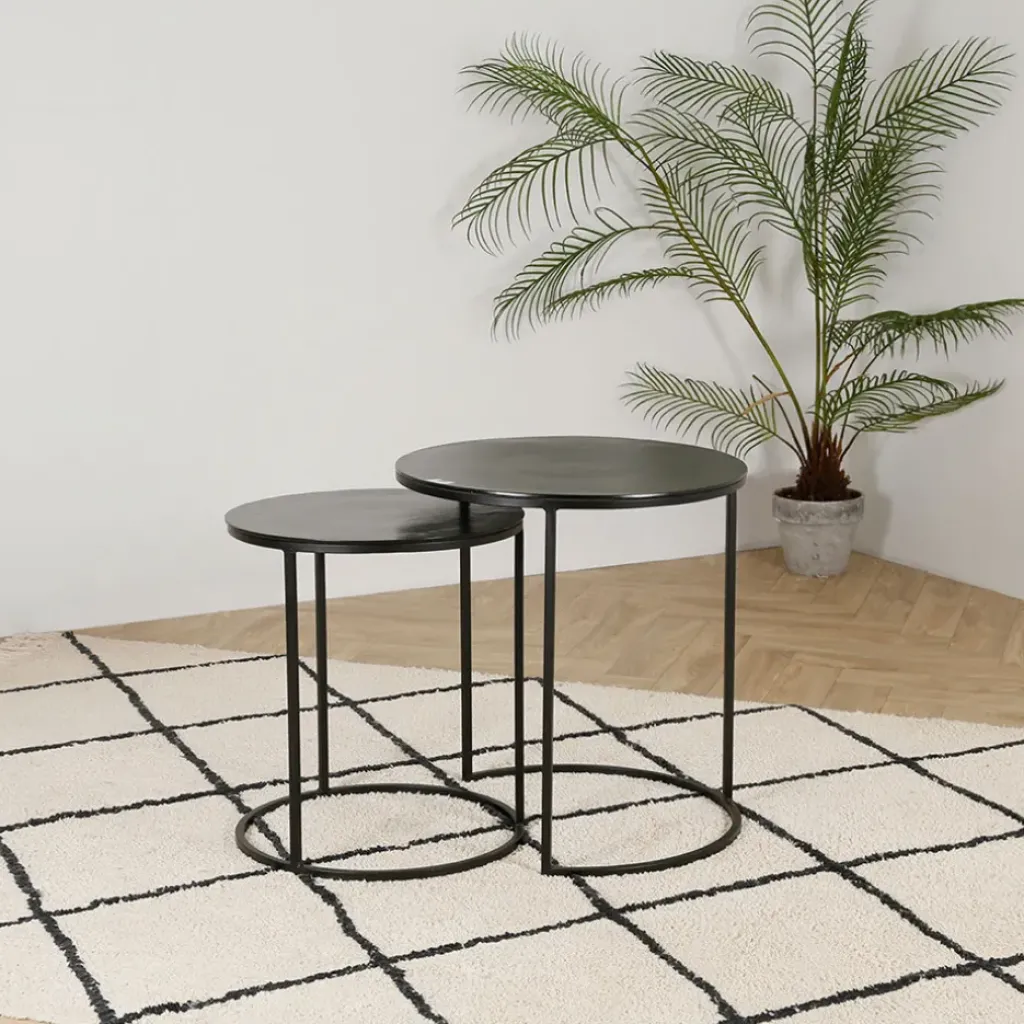 Fabrique de Styles Tables d'appoint gigogne (x2) en fer - Felia* Bouts De Canapé Et Tables D'appoint