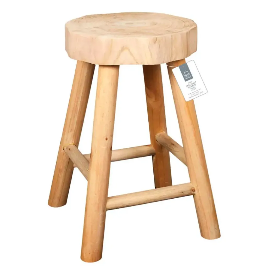 Fabrique de Styles Tabouret en paulownia naturel h40cm - harald* Poufs Et Tabourets