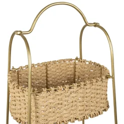 Fabrique de Styles Étagère 3 paniers en jute et fer doré h104cm - Réserve* Bibliothèques Et Étagères