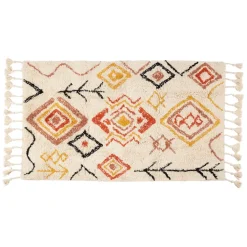 Fabrique de Styles Tapis karres naturel et rouge 70x145cm* Tapis