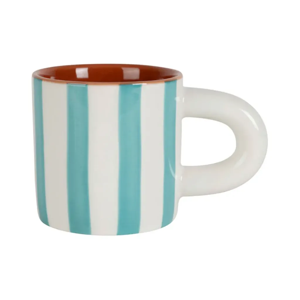 Fabrique de Styles Tasse à café en grès rayée et blanc 17cl - Alaria* Tasses Et Mugs