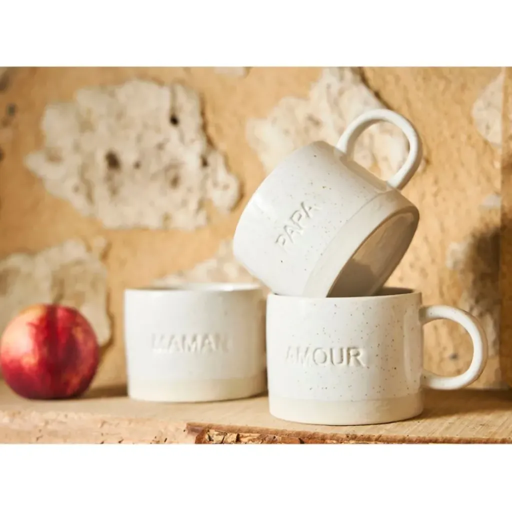 Fabrique de Styles Tasse à thé maman en grès écru moucheté 30cl* Tasses Et Mugs