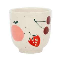 Fabrique de Styles Tasse en grès moucheté blanc 17.5cl - Les Fruits* Tasses Et Mugs
