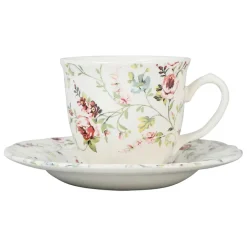 Fabrique de Styles Tasse et sous-tasse en faïence - p'tites fleurs* Tasses Et Mugs