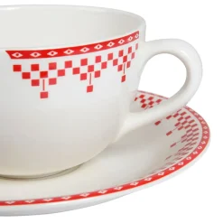 Fabrique de Styles Tasse et sous-tasse en faïence damier - campagne* Tasses Et Mugs