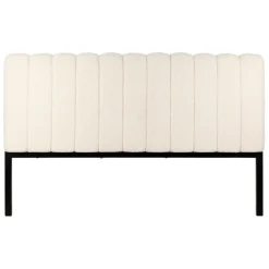 Fabrique de Styles Tete lit en bouclette blanche et fer noir 160x100cm - Organic* Têtes De Lit Et Paravents