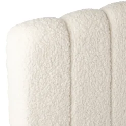 Fabrique de Styles Tete lit en bouclette blanche et fer noir 160x100cm - Organic* Têtes De Lit Et Paravents