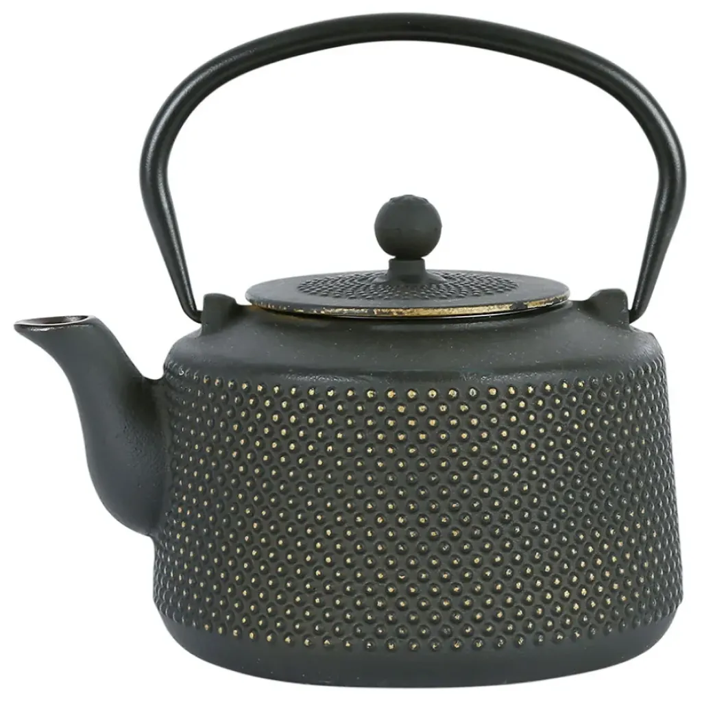 Fabrique de Styles Théière en fonte noir et doré et filtre inox 1.6l - Point* Théières Et Cafetières