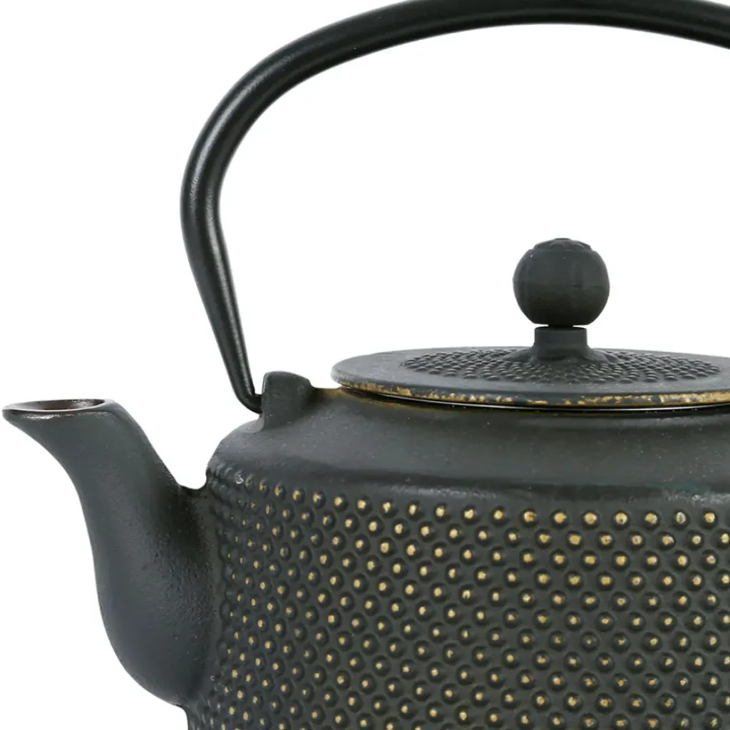 Fabrique de Styles Théière en fonte noir et doré et filtre inox 1.6l - Point* Théières Et Cafetières