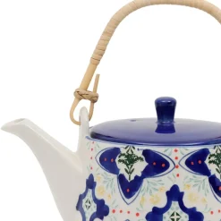 Fabrique de Styles Théière en grès bleu avec filtre inox 1L - Azulejo* Théières Et Cafetières