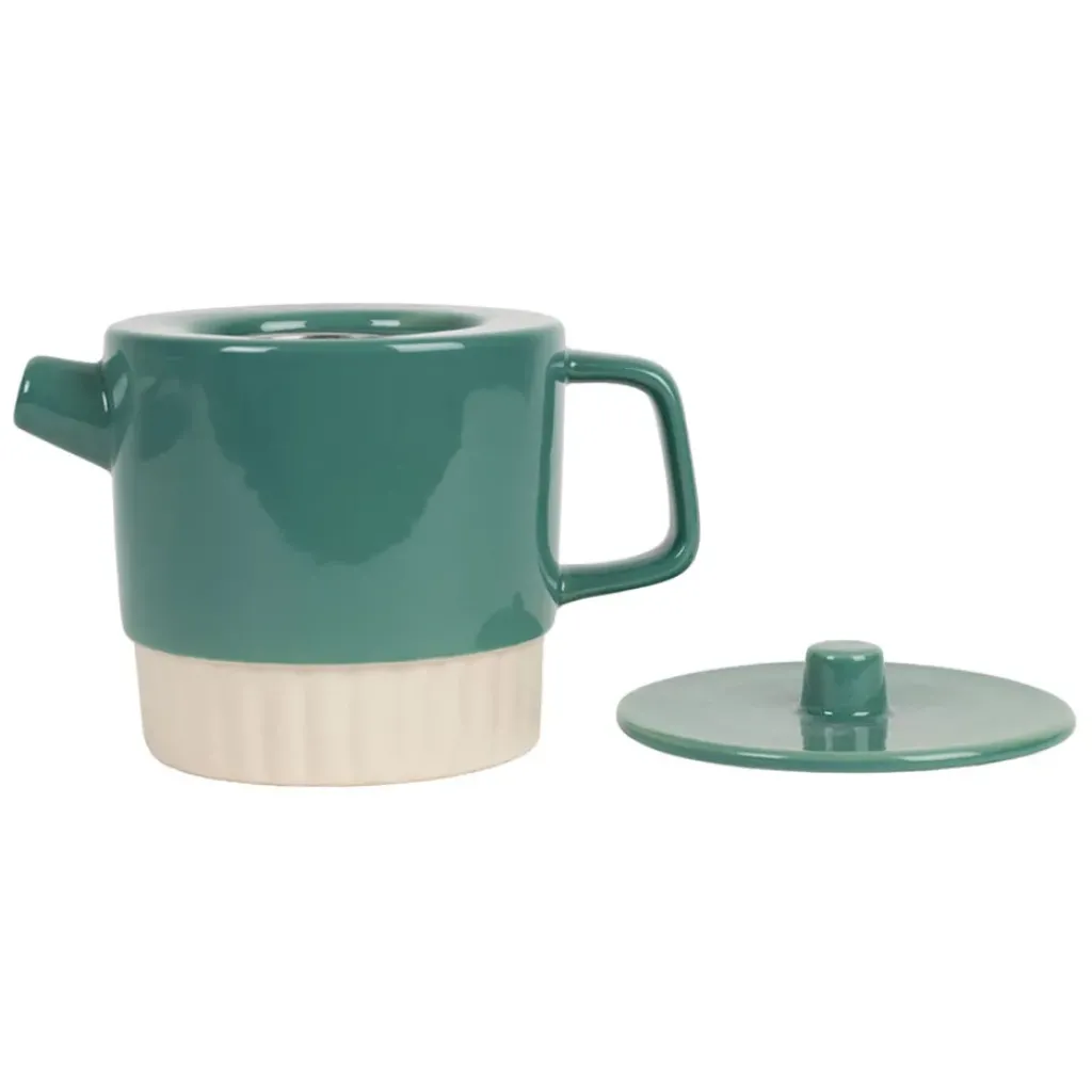 Fabrique de Styles Théière en grès et inox émeraude 90cl - Cannelé* Théières Et Cafetières