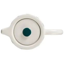 Fabrique de Styles Théière rayée en grès émeraude et blanc avec filtre 1l - Alaria* Théières Et Cafetières