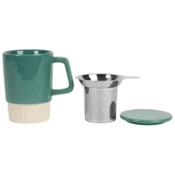 Fabrique de Styles Tisanière en grès et inox émeraude 40cl - Cannelé* Tasses Et Mugs