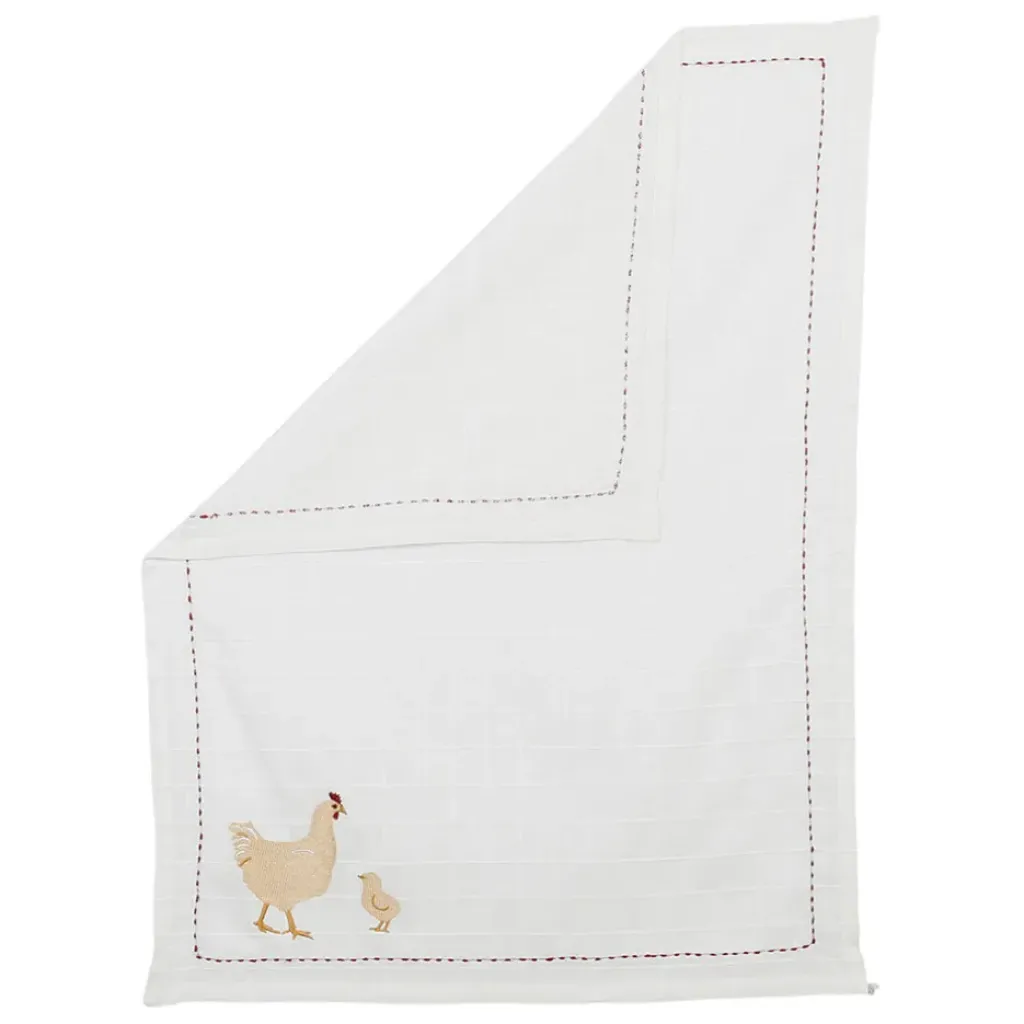 Fabrique de Styles Torchon en coton avec poule 50x70cm - A La Ferme* Torchons, Tabliers Et Maniques