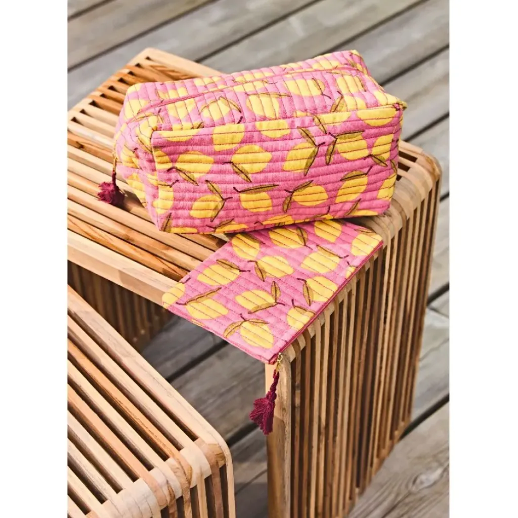 Fabrique de Styles Trousse de toilette citron en coton* Pochettes Et Housses