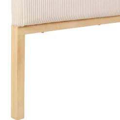 Fabrique de Styles Tête de lit en tissu côtelé et hévéa écru 140x100cm - Minimal* Têtes De Lit Et Paravents