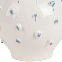 Fabrique de Styles Vase dame jeanne en grès blanc et bleu h25cm - Delicio* Vases Et Soliflores