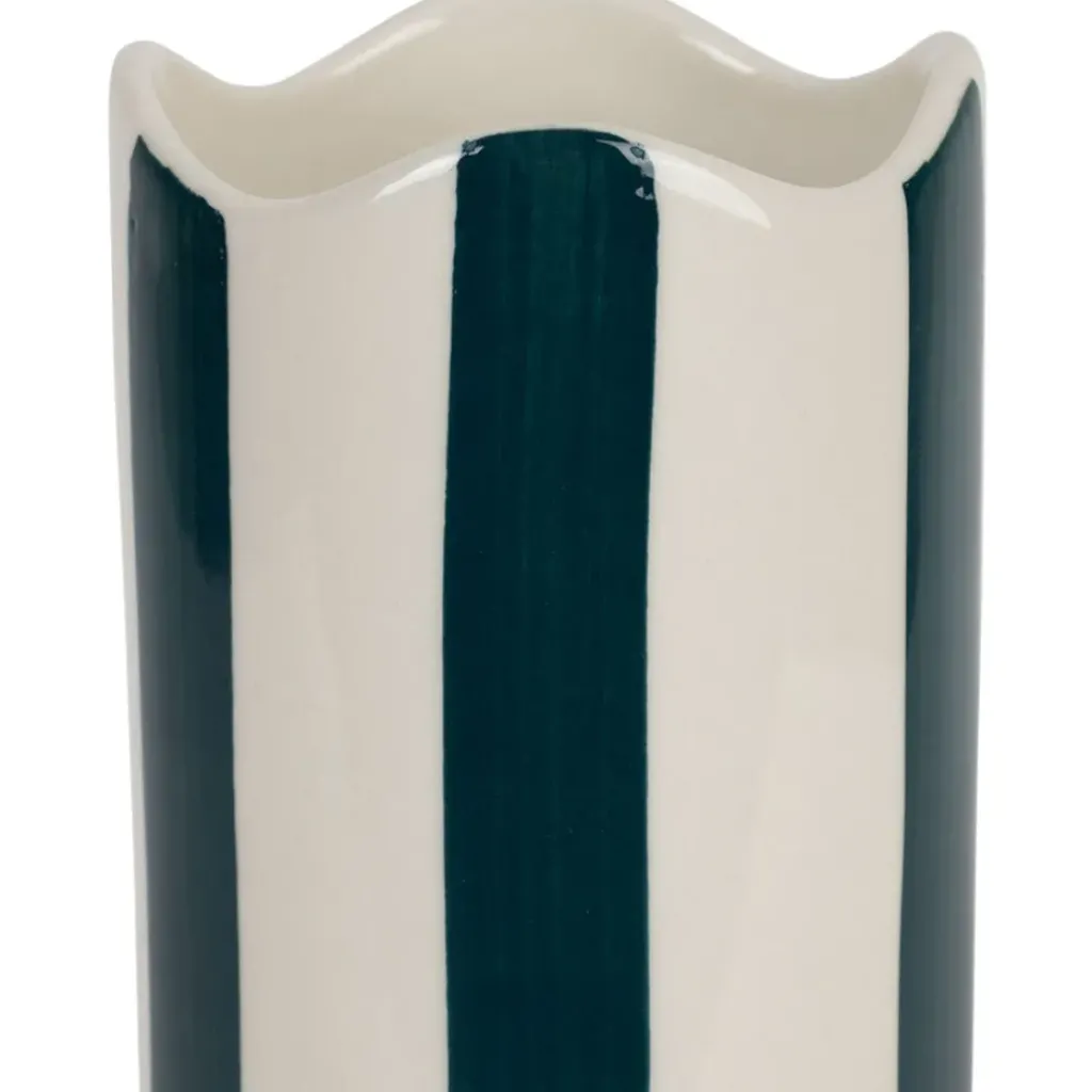 Fabrique de Styles Vase en grès émeraude h23.5cm - Artist* Vases Et Soliflores