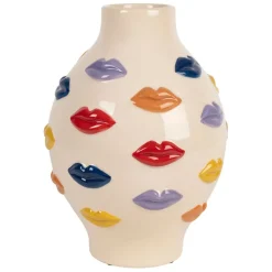 Fabrique de Styles Vase en porcelaine avec lèvres h30cm - Visage-Arty* Vases Et Soliflores