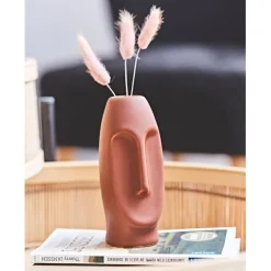 Fabrique de Styles Vase Face 6X5.5Xh13.5Cm Gres* Vases Et Soliflores