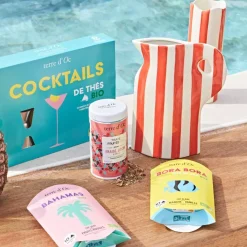 Fabrique de Styles Vase pichet en grès rayé et blanc h24cm - Artist* Vases Et Soliflores