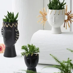 Fabrique de Styles Vase visage en dolomite h14cm - Visage-Arty* Vases Et Soliflores