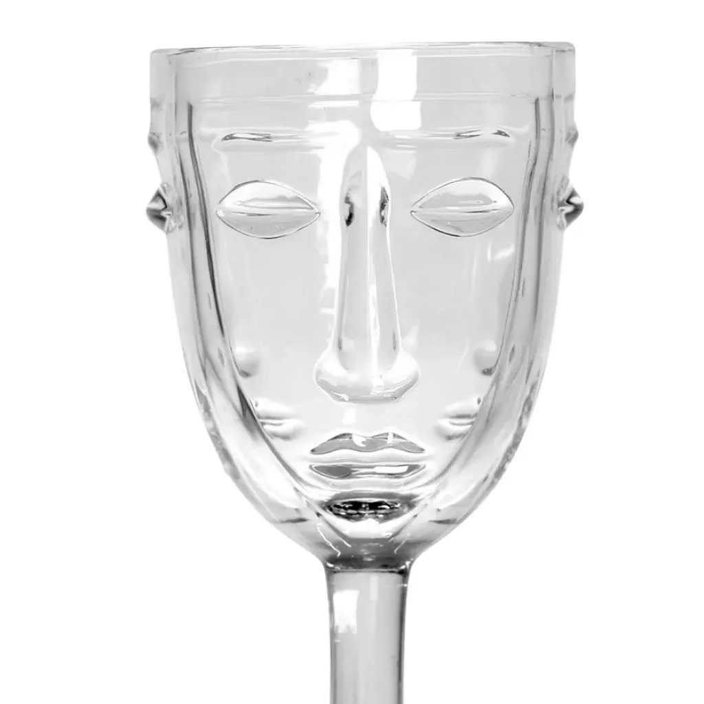 Fabrique de Styles Verre a pied visage - d8xh16.5cm* Verres À Vin