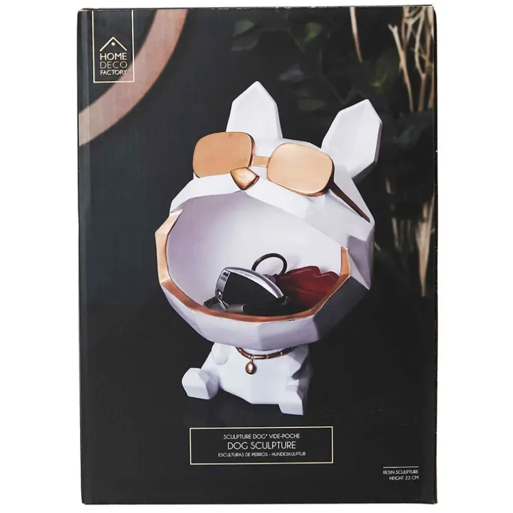 Fabrique de Styles Vide poche chien lunettes blanc* Petits Objets Déco